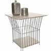 Graphic Square Side Table Chrome and Cream  HOMZY  23320.26.50