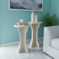 Luck End Tables Off-White  HOMZY  3960