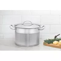Tramontina 28cm 11.9L Professional Stainless Steel Stock Pot Flat Lid  HOMZY  62625/280