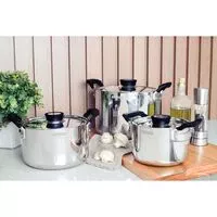 Tramontina 6pc Stainless Steel Cookware Grano Set with Silicone Handles  HOMZY  65240/200
