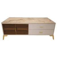 Axel Coffee Table White With Gold  HOMZY