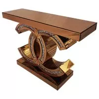 Chaco Rose Gold Mirrored Console Table Only  HOMZY