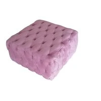 Pink Ottoman – Deep buttons – Velvet – Square Shaped – Raised  HOMZY  OTTOMANPINKBUTTONS