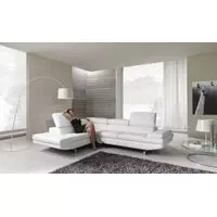 White Leather Corner Couch – Modern – Adjustable headrests  HOMZY  LSC8331W