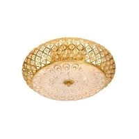 Ceiling Light with Metal Base, Clear Acrylic Crystals and Patterned Glass | CF480  HOMZY  CF480