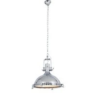 Polished Steel and Glass Pendant | PEN262 CHR  HOMZY  PEN262 CHR