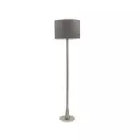Satin Chrome Standing Lamp with Grey Fabric Shade | SL037  HOMZY  SL037