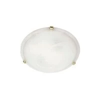 Small Ceiling Light with Metal Base, Alabaster Glass and Brass Clips | CF12005/S WH  HOMZY  CF12005/S WH