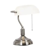White Bankers Lamp with Pull Switch | TL021 WHITE  HOMZY  TL021 WHITE
