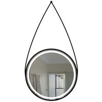 Circular Mirror with Black Leather Strap, IP44 | ML058 LED  HOMZY  ML058 LED