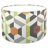 Drum Lampshade with Geo Print Material | S138  HOMZY  S138Geo
