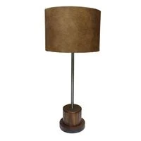 Solid Wood Antique Base Table Lamp+Brown Shade | WF148  HOMZY  WF148_Antique