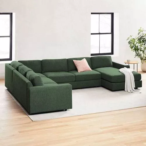 Elsie U Shape Sofa + 3 Free Cushions  HOMZY  HS535