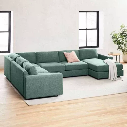 Elsie U Shape Sofa + 3 Free Cushions  HOMZY  HS535