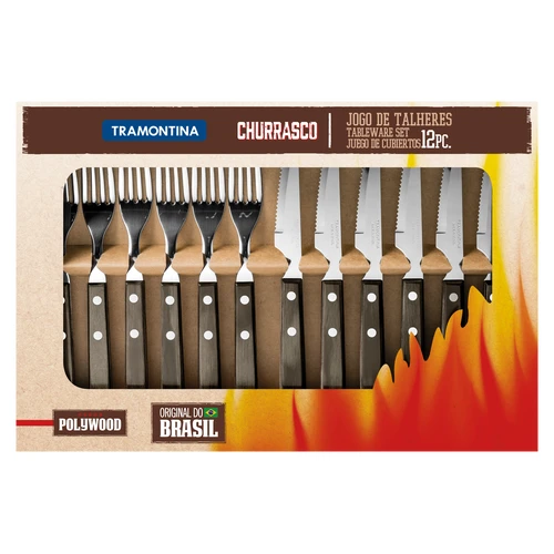 Tramontina 12 Piece Fork & Knife Barbecue/Braai Set  HOMZY  21199/909