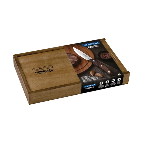 Tramontina 4 Piece BBQ knife set with Wooden Case  HOMZY  29899/529