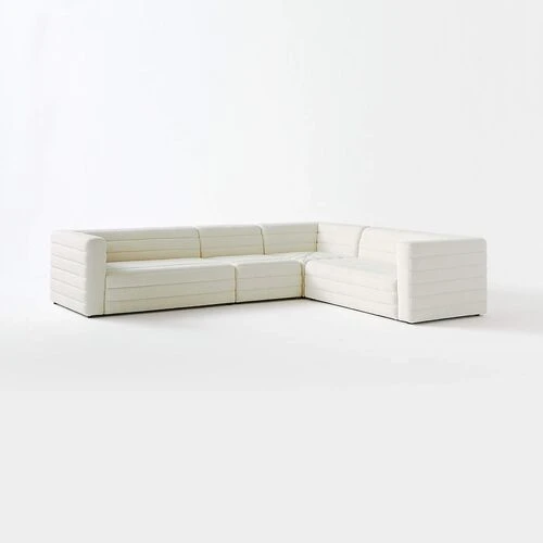 Melanie L Shape Sofa + 3 Free Cushions  HOMZY  HS958