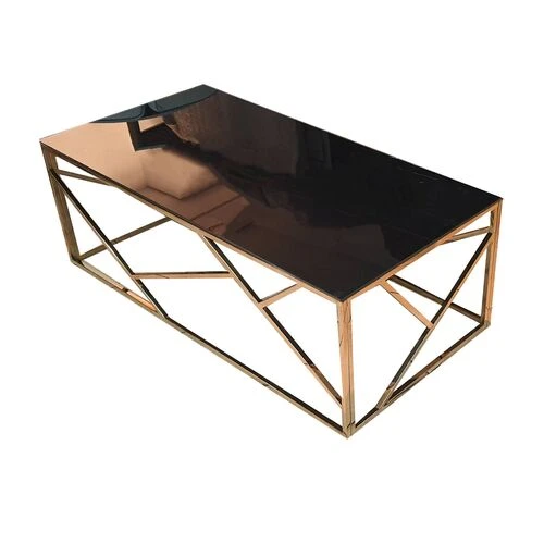 Geometric Coffee Table - Rose Gold  HOMZY