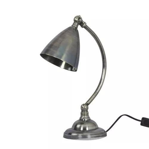 Hand Made, Solid Brass, Nickel Plated Desk Lamp |  MET1500  HOMZY  MET1500