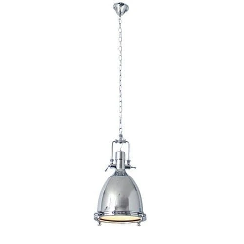 Polished Steel and Glass Pendant | PEN263 CHR  HOMZY  PEN263 CHR