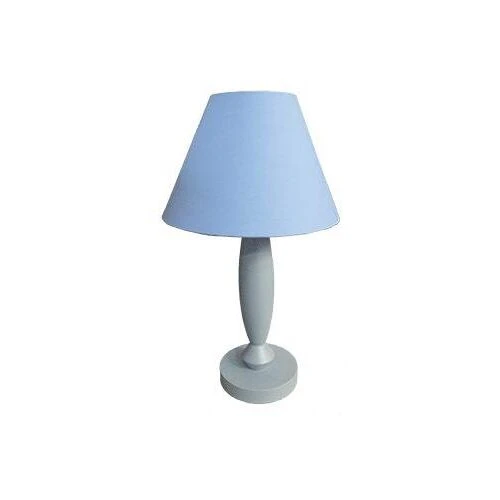 Solid Wood Lamp Stand+ Blue Colour Lamp Shade | WF129  HOMZY  WF129-Light Blue