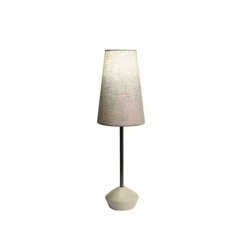 Solid Wood Lamp with Pipe, Cream Wooden Base + Beige Shade | WF114  HOMZY  WF114 - S163