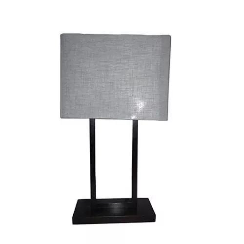Solid Wood Oak Table & Bed Lamp + Grey Lamp Shade | WF127  HOMZY  WF127