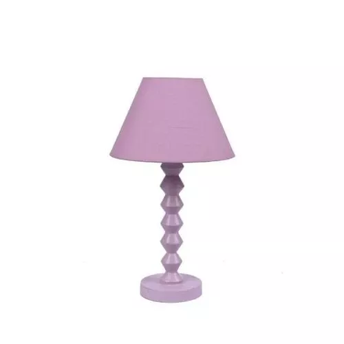 Solid Wood Pink Wash Bedside Lamp + Pink Polycotton Shade | WF51  HOMZY  WF51 PINK