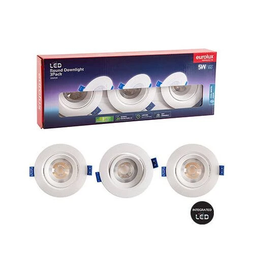 D/Light Round LED 5w 4000K Non Dimmable 3 Pack | D157CW  HOMZY  D157CW
