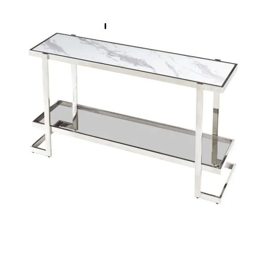 Marble top silver console  HOMZY  ASH019b