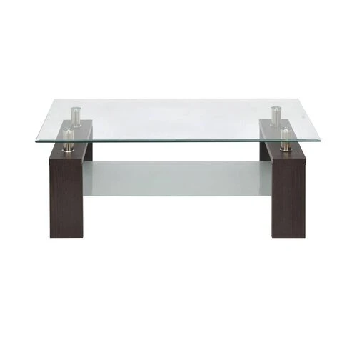 Transparent glass top rectangular coffee table  HOMZY  ASH045