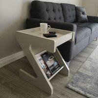 Zeus End Table off White  HOMZY  4126