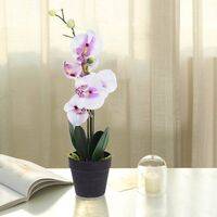 Artificial Orchid Plant in Pot  HOMZY  317002690-WHT