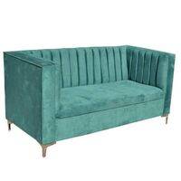 Modern Green Velvet Couch / sofa – 2.5 division – pleated couch  HOMZY  CDGREENV2
