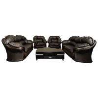 President Lounge Suite – 4 pieces – Brown leather  HOMZY  LSPBRLL