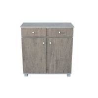 2 Door and 2 Drawers Cabinet – Grey with legs: Juliet range  HOMZY