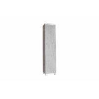 Single-Door Upright Broom Cupboard – Grey Wood – Shelf – Raised  HOMZY