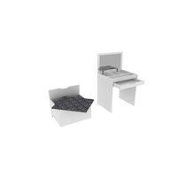 Mira White Dressing Table with Seat and Mirror  HOMZY  PE2007.0002