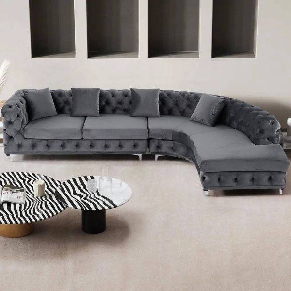 Ferdane L Shape Sofa + 3 Free Cushions  HOMZY  HS837